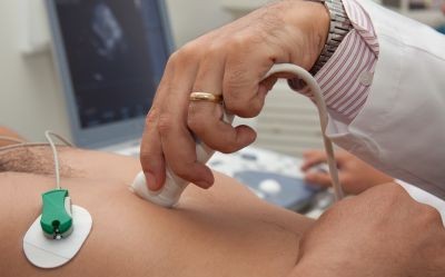 Patient having ultrasound
