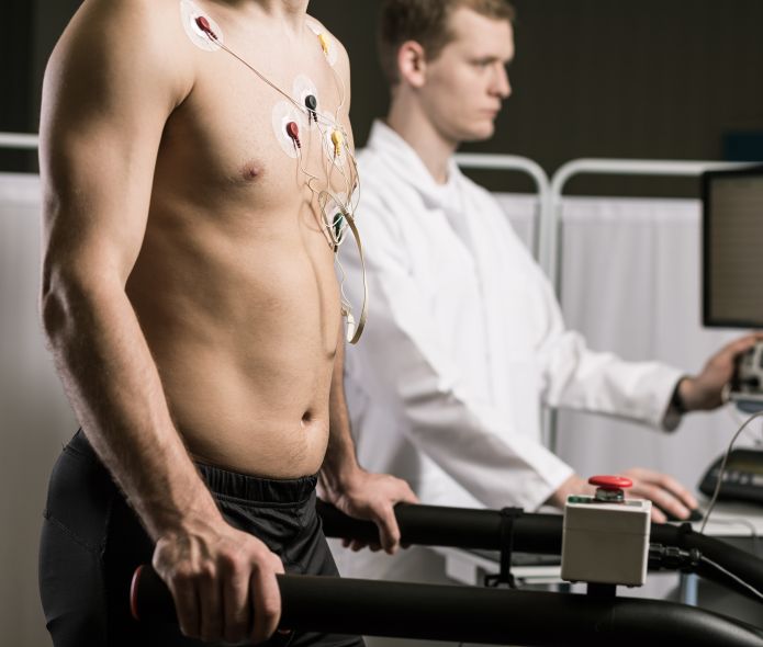 Patient on treadmill